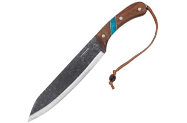 Image of Condor Blue River Machete Knife, 10 Condor classic finish 1075HC steel blade, Walnut and reconstituted turquoise handle, CTK2827-10HC