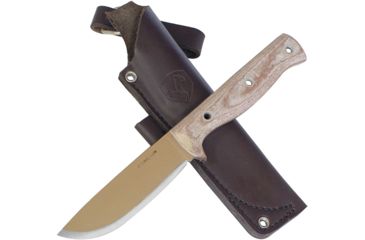 Image of Condor Tool and Knife Desert Romper Knife Fixed Blade Knife, 4.5in, 1075HC Steel, Drop Point, Natural, Canvas Micarta Handle, CTK3909-4.5