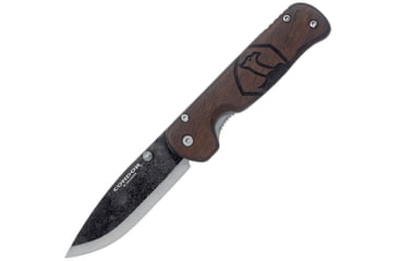 Image of Condor Krakatoa Framelock Walnut Folding Knife, 3.5 natural finish 1095HC steel blade, Walnut handle with stainless back handle, CTK3952-4.2HC