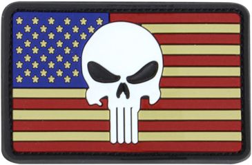 Image of Condor Outdoor Punisher US Flag PVS Patch, 6Pcs/Pack, Red/White/Blue, 181013-004