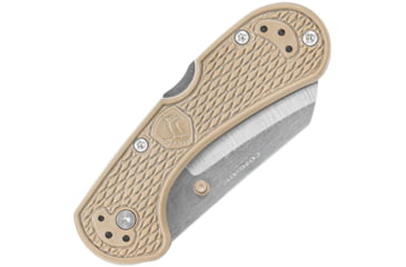 Image of Condor Tool and Knife Cadejo Lockback Folding Knife, 3.88in Closed, 2.88in Satin 14C28N Sandvik Stainless Cleaver Blade, Tan Textured Zy-Ex Handle, CTK815-2.8Z-SK