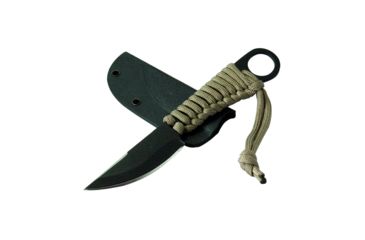 Image of Condor Tool and Knife Kickback Knive, 1075 High Carbon Steel Black Traction Powder Coating Blade, Paracord Wrapped Handle, CTK1802-2.75HC