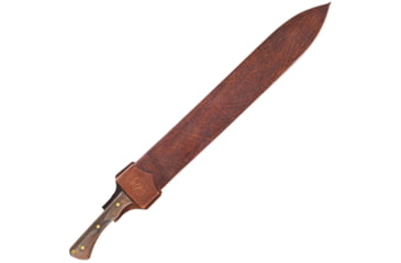 Image of Condor Tool and Knife Polar Wind Machete Knife, 27in Overall, 20.38in Blasted Satin 1075HC Steel Blade, Walnut Handle, Brown Leather Belt Sheath, CTK2851-20.3-HC