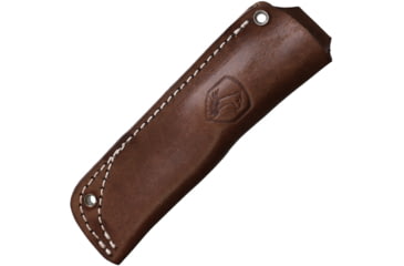 Image of Condor Tool and Knife Trivittata Puukko Fixed Blade Knife, 7.75in Overall, 3.5in Natural Finish 1095HC Steel Blade, Brown Micarta Handle, Brown Leather Belt Sheath, CTK3961-3.4-HC