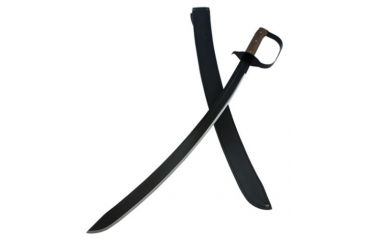 Image of Condor Tool and Knife Naval Cutlass Sword,24in Black Plain 1075 High Carbon Steel, Epoxy Black Powder Coating,Hardwood Handle w/Sheath CTK360-24HC