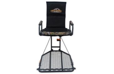 Image of Copper Ridge Outdoors Deluxe Hang On Tree Stand, 24 x 32 inch Platform, Black/Tree Camo 02-MKHS01-DC1CR
