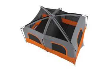 Image of Core Equipment 10 Person Straight Wall Cabin Tent, Orange/Gray, 14 x 10 ft, 40034