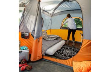 Image of Core Equipment 11 Person Cabin Tent w/ Screen Room, Orange/Gray, 17 x 12 ft, 40035