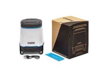 Image of Core Equipment 1250 Lumen Rechargeable Bluetooth Speaker Lantern, Gray, 5.4 x 5.4 x 6.9 in, 40078