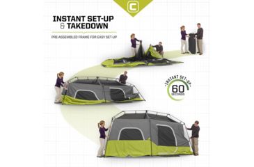 Image of Core Equipment 9 Person Instant Cabin Tent, Green/Gray, 14 x 9 ft, 40008