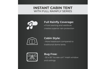 Image of Core Equipment 9 Person Instant Cabin Tent w/ Full Fly, Grey, 40217