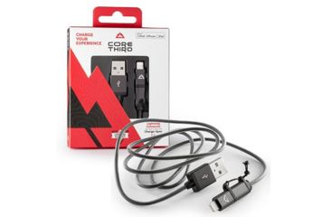 Image of Core Third Lighting Cable, 3.3ft, Grey, Braided Nylon, 1 Year Mfg Warranty, COR-70011