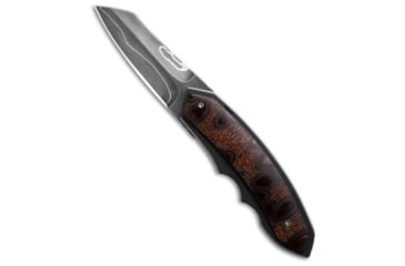 Image of Corrie Schoeman Knives Snout Folding Knife, 2.60in, Damascus, Wharncliffe Blade, Brown Handle, Brown/Black, 6.75 inch, BHQ-212218