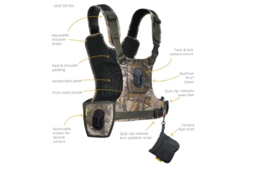 Image of Cotton Carrier CCS G3 Camera Harness For 1 Camera &amp; 1 Binocular, Camo, One Size, 944CAMO