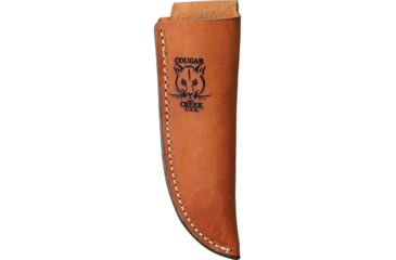 Image of Cougar Creek EZE Skinner Africanwood, 7in, ATS-34, Brown Leather Knife, 7in Overall, 3in Satin Ats-34 SS Blade, African Blackwood Handle, Brown Leather Sheath, TFCC4