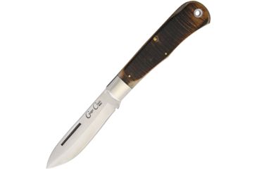 Image of Cougar Creek Teton Mountian Brown Bone Folding Knife,3.75in,D2 Tool Steel,Standard Edge,Satin,Brown,Sawcut Bone Handle CCTLBB