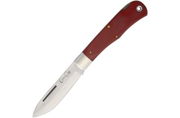 Image of Cougar Creek Teton Mountian Micarta Folding Knife,3.75in,D2 Tool Steel,Standard Edge,Satin,Red,Micarta Handle CCTLBRM