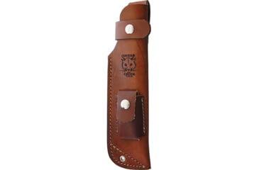 Image of Cougar Creek Wilderness Survivor Camo Knife, 10.5in Overall, 5.75in Satin 1095Hc Steel Blade, Camo Linen Micarta Handle, Green Liners, Brown Leather Sheath, QC0113 CAMO MICARTA