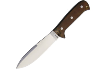 Image of Cougar Creek Wilderness Survivor Camo Knife, 10.5in Overall, 5.75in Satin 1095Hc Steel Blade, Camo Linen Micarta Handle, Green Liners, Brown Leather Sheath, QC0113 CAMO MICARTA