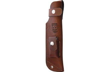 Image of Cougar Creek Wilderness Survivor Knife, 10.5in Overall, 5.75in Satin 1095Hc Steel Blade, OD Green Linen Micarta Handle, Red Liners, Brown Leather Sheath, QC0113OD/RED LINER