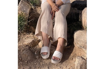 Image of Cougar Pool Party Molded EVA Water-Friendly Slide - Womens, Vanilla/Dove, 8, POOL PARTY-Vanilla-Dove-8