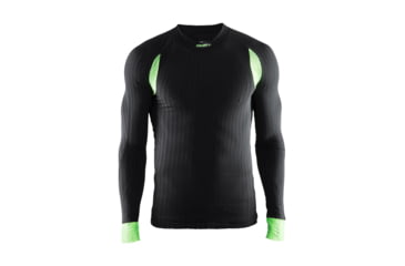 Image of Craft Active Extreme 2.0 Crewneck Longsleeve - Men's-Black/Shout-Small