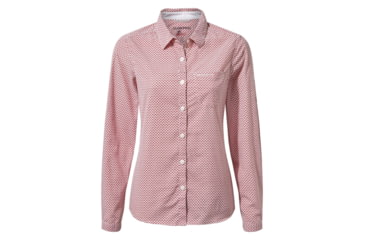 Image of Craghoppers NL Adoni Long Sleeve Shirt, Fire Red Prt, 16, CWS468-5EG20L
