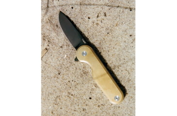 Image of Craighill Rook Framelock Brass Folding Knife, 3.25in Closed, 2.25in Black PVD Coated 12C27 Sandvik Stainless Blade, Brass Handle, FFKBR5490
