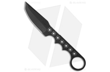 Image of Crawford Knives Custom Trapper Fixed Blade Knife, 2.75in, CPM S30V, Tanto Blade, Stainless Steel, Black Handle, Black/Black, 6.875 inch, BHQ-22943