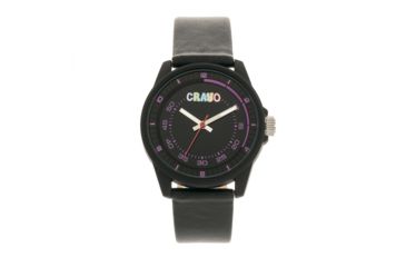 Image of Crayo Jolt Leatherette Strap Watch, Black, CRACR4901