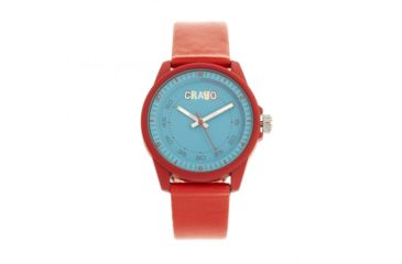 Image of Crayo Jolt Leatherette Strap Watch, Red, CRACR4902