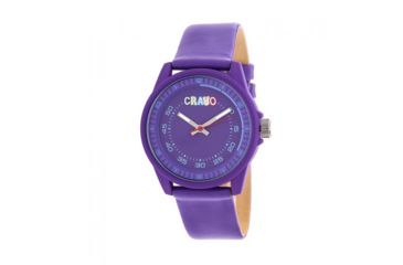 Image of Crayo Jolt Leatherette Strap Watch, Purple, CRACR4904