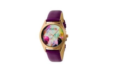 Image of Crayo Graffiti Leather-Band Watch, Multicolor/Purple, CRACR4006