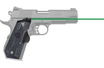 Image of Crimson Trace Green Master Series Lasergrip G10 for 1911 Bobtail Pistol, Black/Gray LG-906G