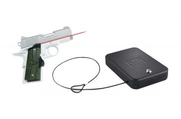 Image of Crimson Trace Master Series Red Laser Sight Grip for 1911 Compact Handguns w/ Green Finish &amp; FREE Nanovault NV 200 Hand Gun Safe
