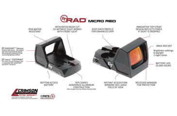Image of Crimson Trace RAD Mircro Red Dot Sight, 3 MOA Red Dot Reticle, Black, 01-01800