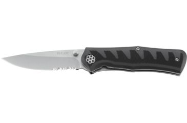 Image of USED CRKT ASSISTED OPENING LOCKING LINER, Crack Shot Compact, Triple Point Serrations, Black and Gray, 3.5 R1206, EDEMO1