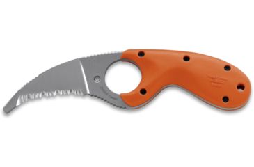 Image of CRKT Bear Claw ER Knife-Orange Handle, Blunt Tip, Nylon Sheath, Serrated Edge 2510ER