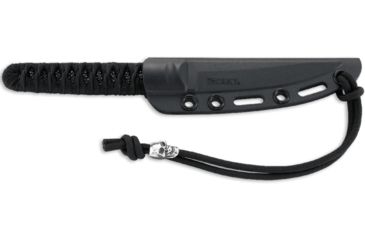Image of CRKT Burnley Obake - 3.64in. Blade w/ Acid Etch Pattern, Black Paracord Wrapped Handle, Sheath 2367