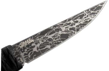 Image of CRKT Burnley Obake - 3.64in. Blade w/ Acid Etch Pattern, Black Paracord Wrapped Handle, Sheath 2367