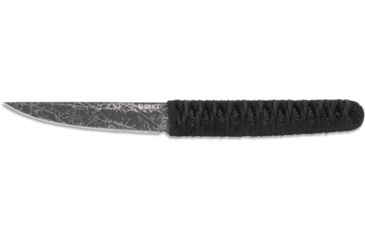 Image of CRKT Burnley Obake - 3.64in. Blade w/ Acid Etch Pattern, Black Paracord Wrapped Handle, Sheath 2367