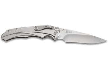 Image of CRKT Cobia Assisted Open Folding Knife by Matthew Lerch,2.94in Satin Drop Point Plain Edge,Satin Handle CR7040