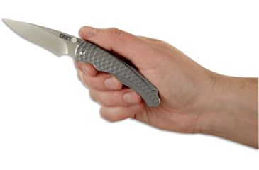 Image of CRKT Cobia Assisted Open Folding Knife by Matthew Lerch,2.94in Satin Drop Point Plain Edge,Satin Handle CR7040