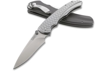 Image of CRKT Cobia Assisted Open Folding Knife by Matthew Lerch,2.94in Satin Drop Point Plain Edge,Satin Handle CR7040