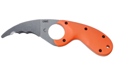 Image of CRKT Bear Claw 2.39in Fixed Blade Knife, AUS 8, Hawkbill, Orange w/Veff Serrations Glass-Reinforced Nylon, 2511ER
