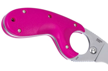 Image of CRKT Bear Claw 2.39in Fixed Blade Knife, AUS 8, Hawkbill, Pink w/Veff Serrations Glass-Reinforced Nylon, 2511F