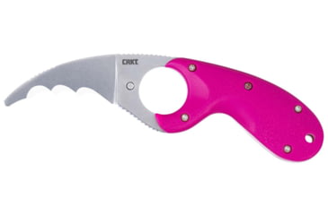 Image of CRKT Bear Claw 2.39in Fixed Blade Knife, AUS 8, Hawkbill, Pink w/Veff Serrations Glass-Reinforced Nylon, 2511F