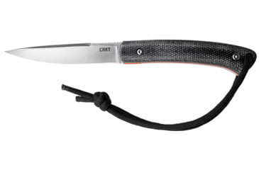 Image of CRKT Biwa Fixed Blade Knife, 3.02in, 12C27, Drop Point, Black Micarta Handle, 2382K