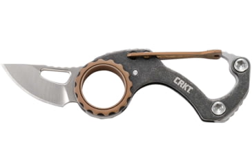 Image of CRKT Compano Carabiner Folding Knife, 1.42in, 8Cr13MoV Stainless Steel Blade, Drop Point Blade, Stainless Steel Handle, 9082