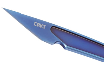 Image of CRKT HangTi Fixed Blade Knife, 1.06in, Titanium Blade, Drop Point, Blue Titanuim Handle, 7065